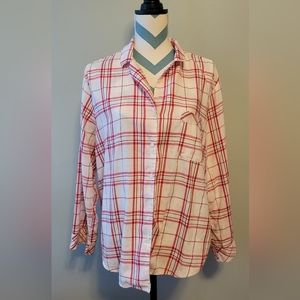 Victoria's Secret Plaid Button Up Pajama Top